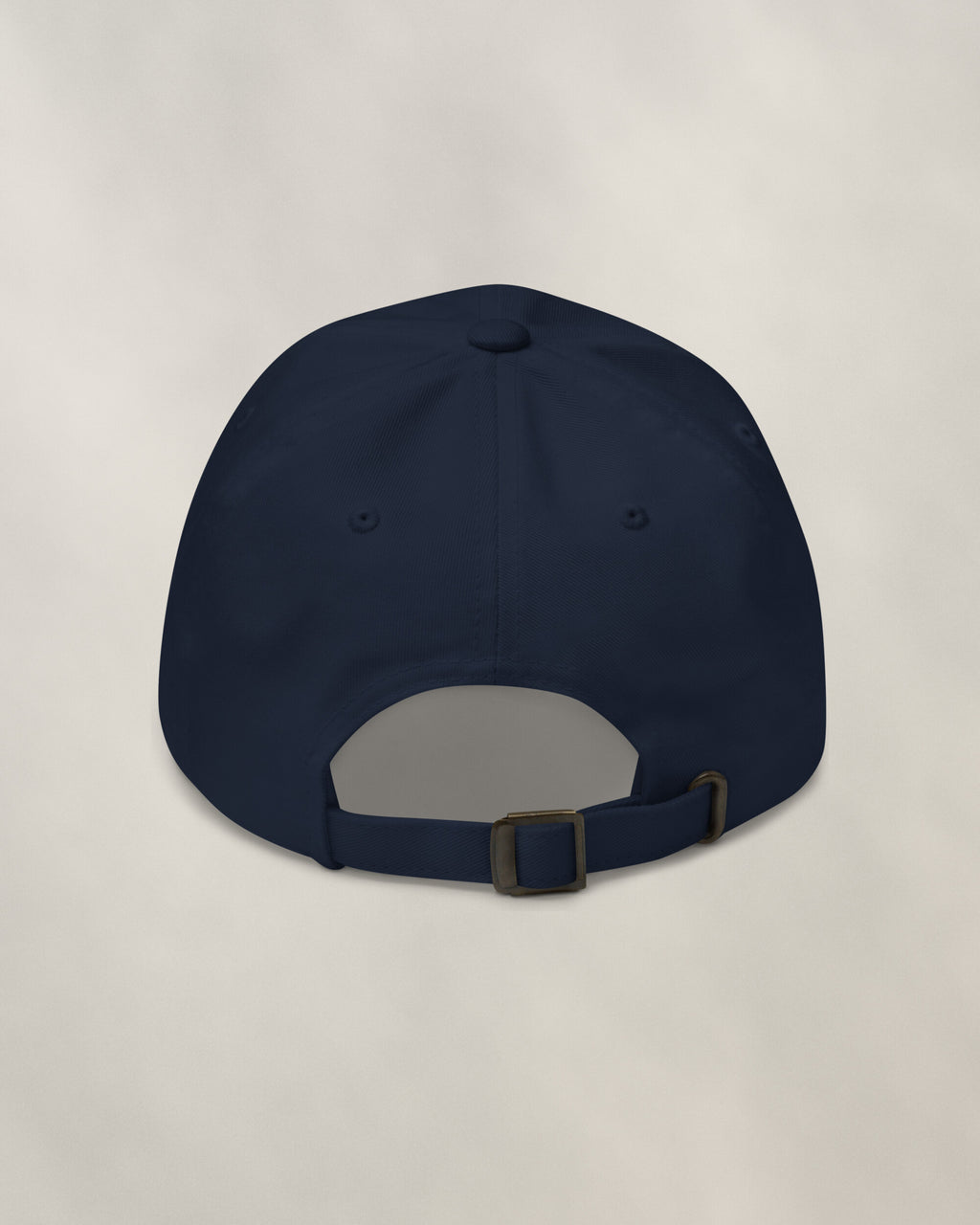 The Members Cap - Navy, back: plain, with the antique buckle strap