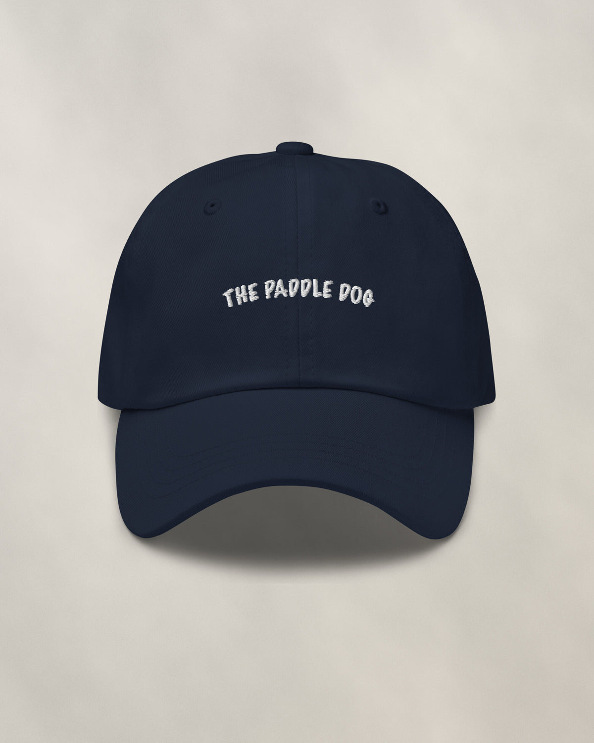 The Members Cap - Navy, front: the wordmark embroidered in white, 6 cm
