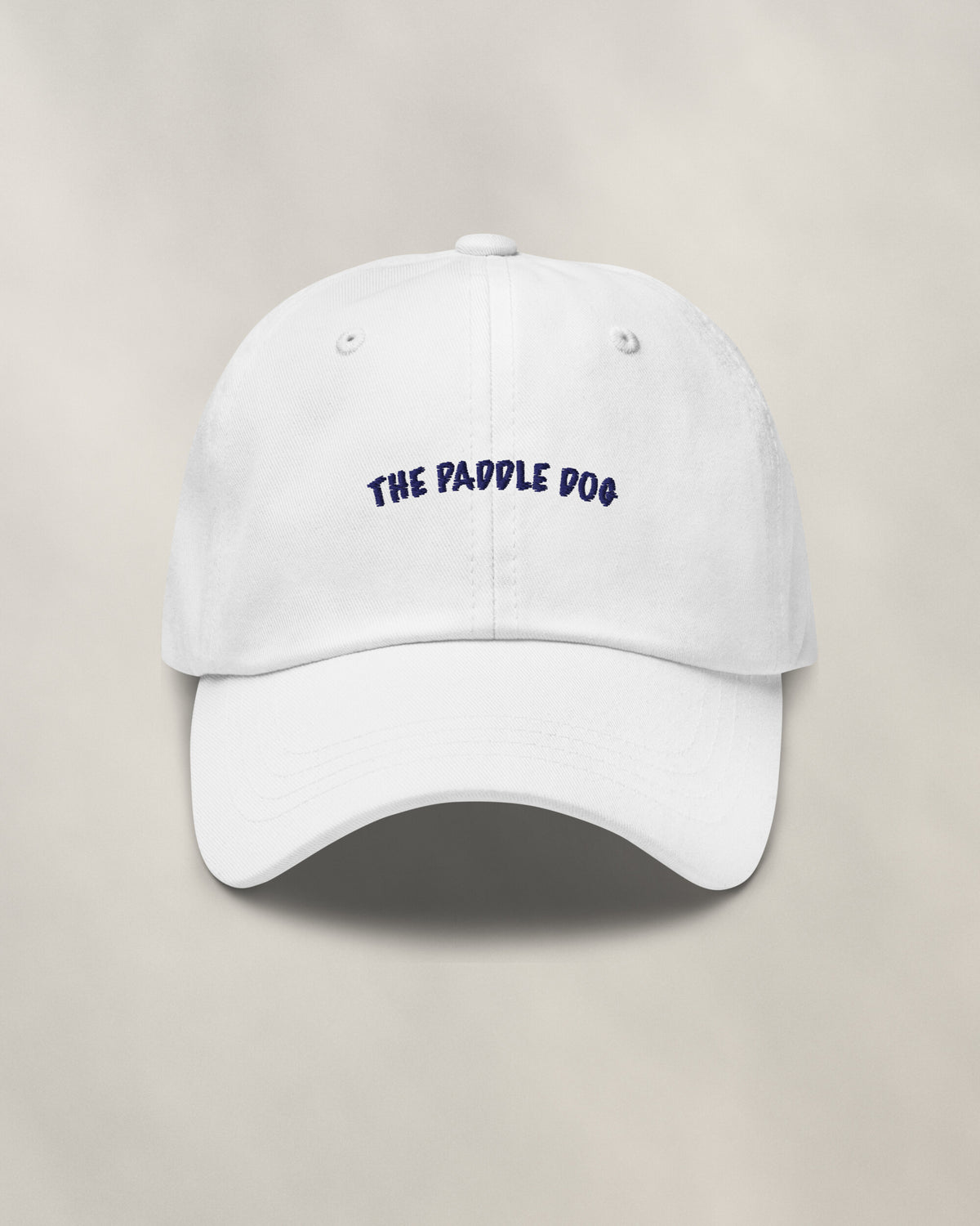 The Members Cap - White, front: the wordmark embroidered in navy, 6 cm