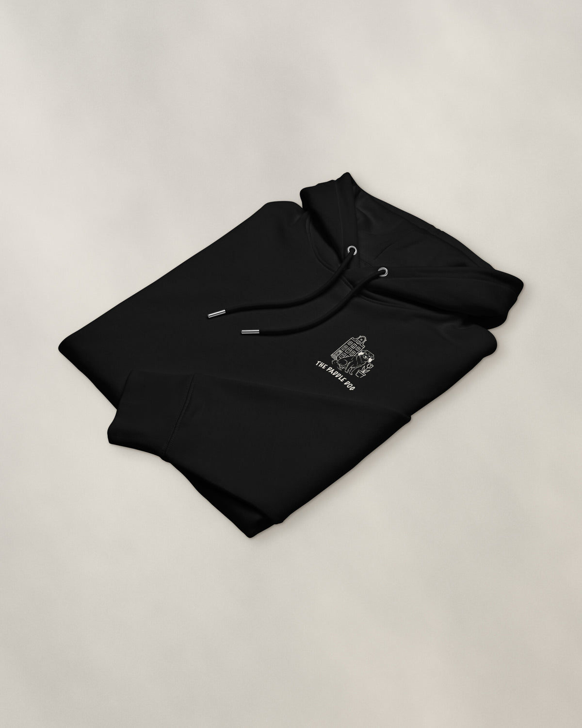 Amsterdam Chapter Hoodie - Black, folded, the crest on the chest