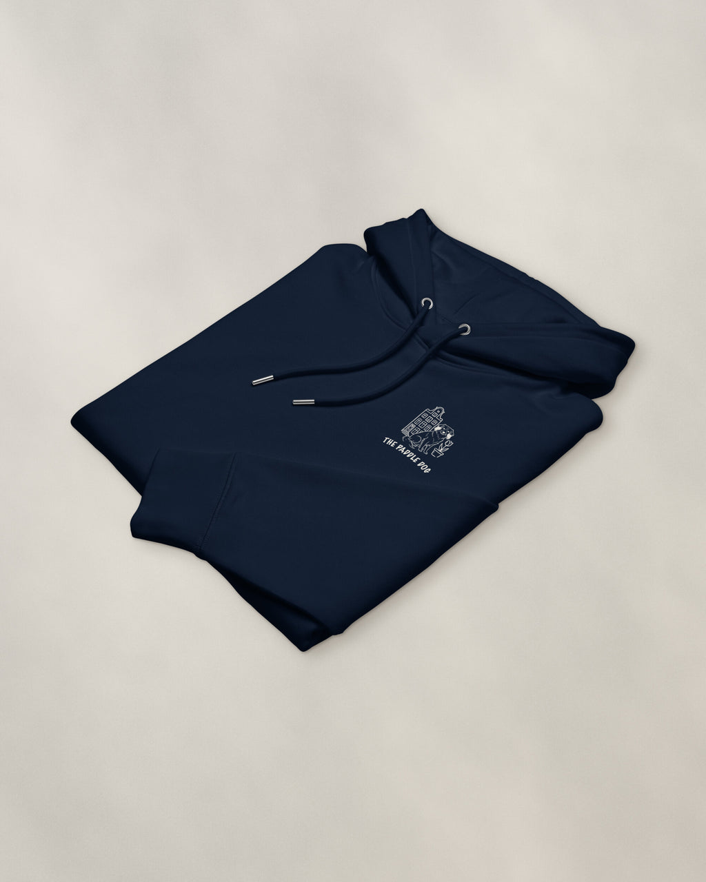Amsterdam Chapter Hoodie - Navy, folded, the crest on the chest