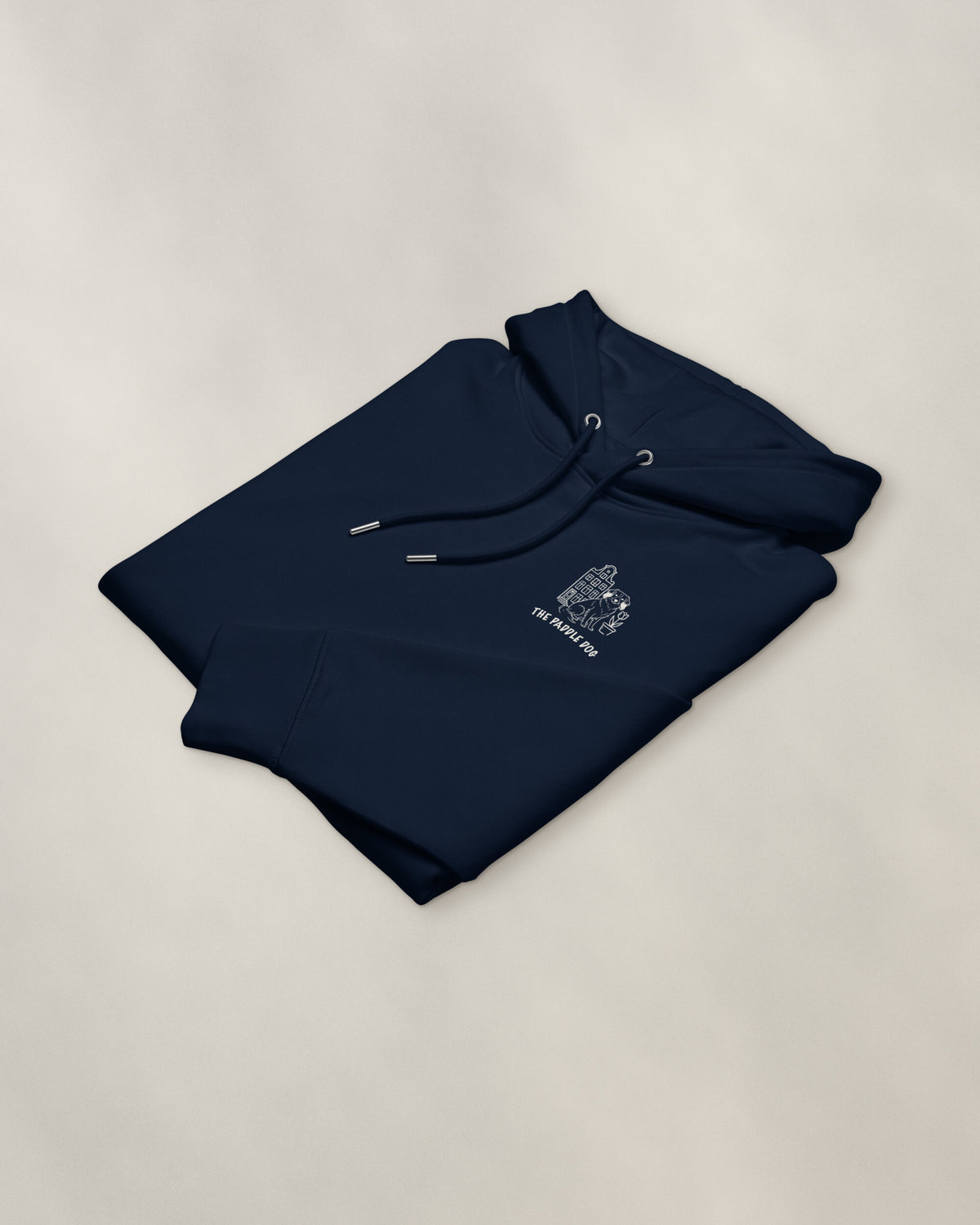 Amsterdam Chapter Hoodie - Navy, folded, the crest on the chest