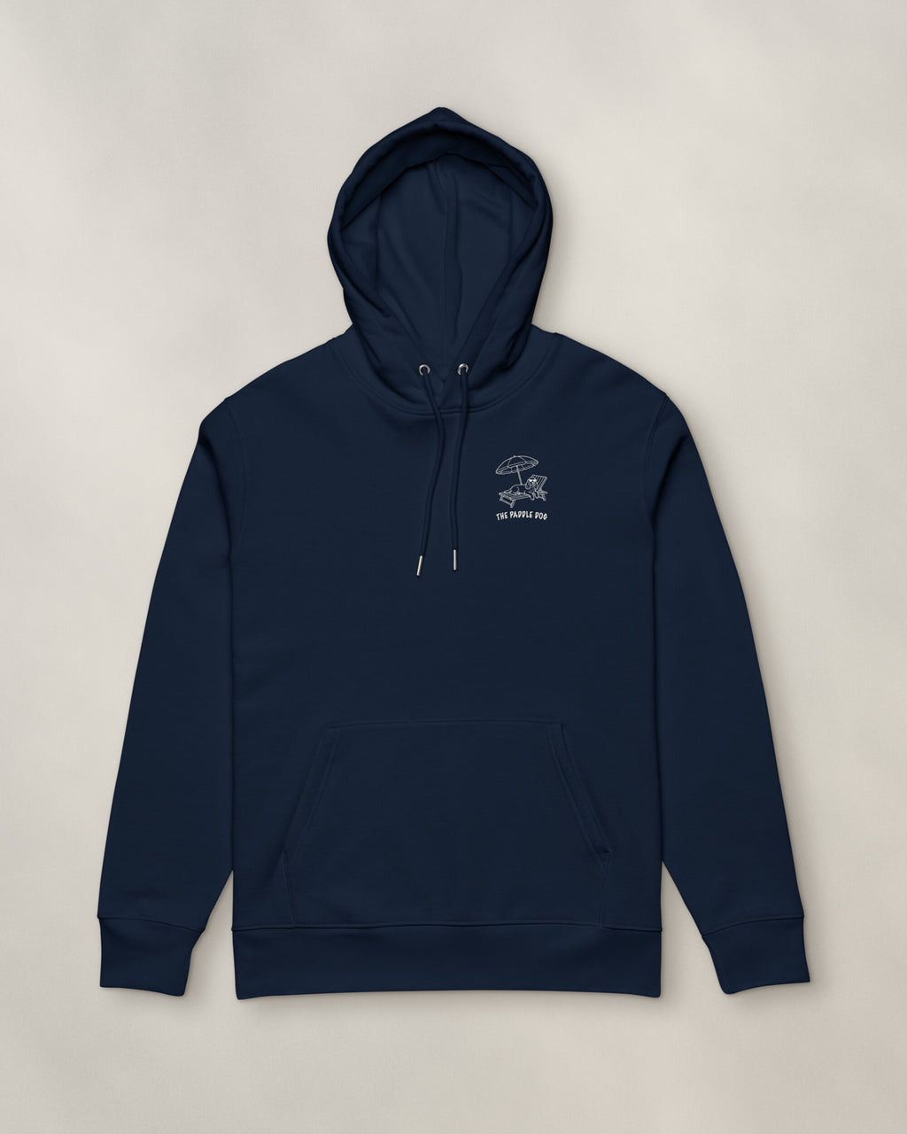 Marbella Chapter Hoodie - Navy, front: the Marbella crest on the left chest, 9 cm