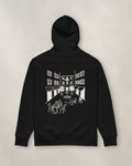 Milano Chapter Hoodie - Black, back: the piazza in cream ink, 30 cm wide