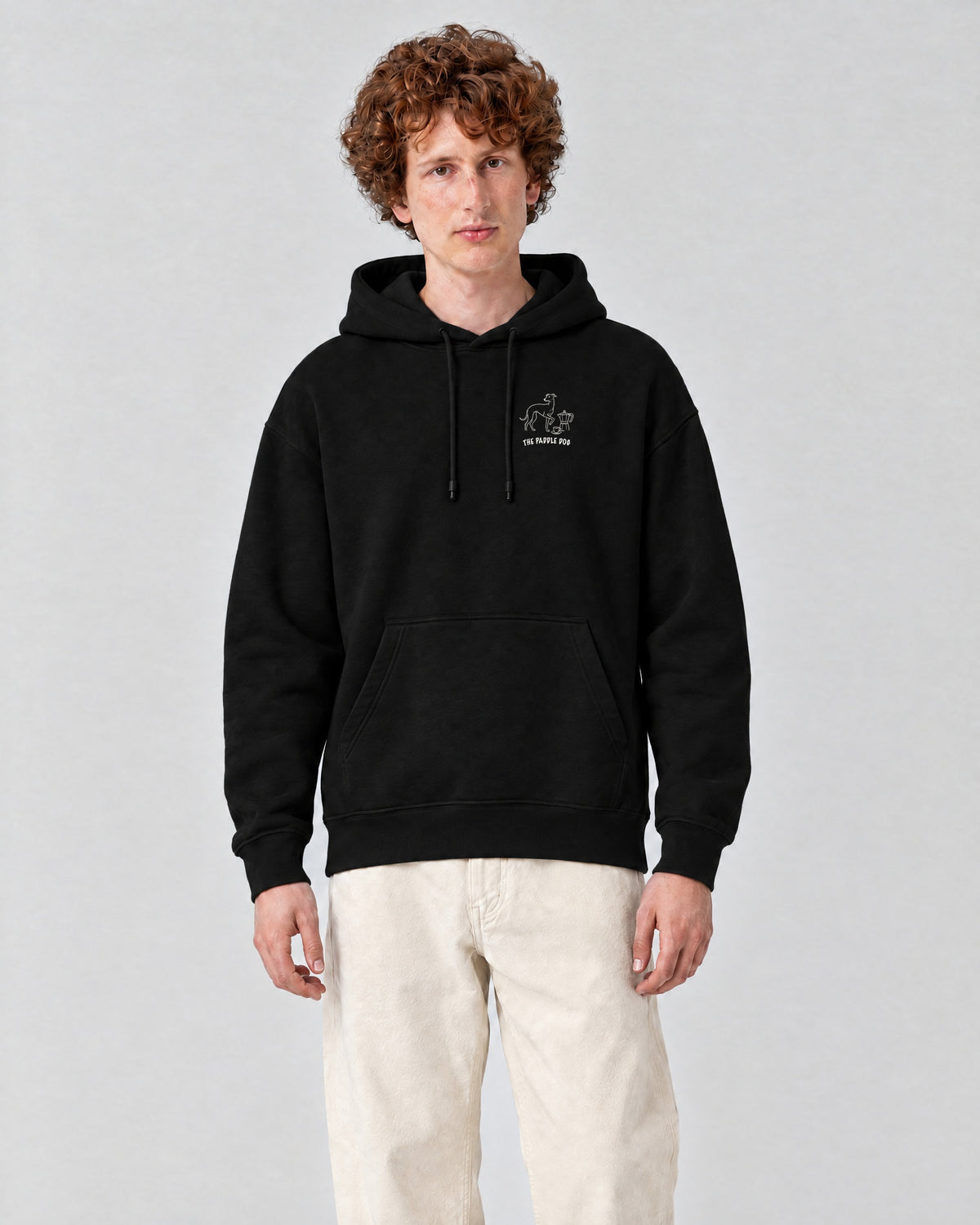 Milano Chapter Hoodie - Black on a model, from the front