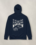 Milano Chapter Hoodie - Navy, back: the piazza in cream ink, 30 cm wide