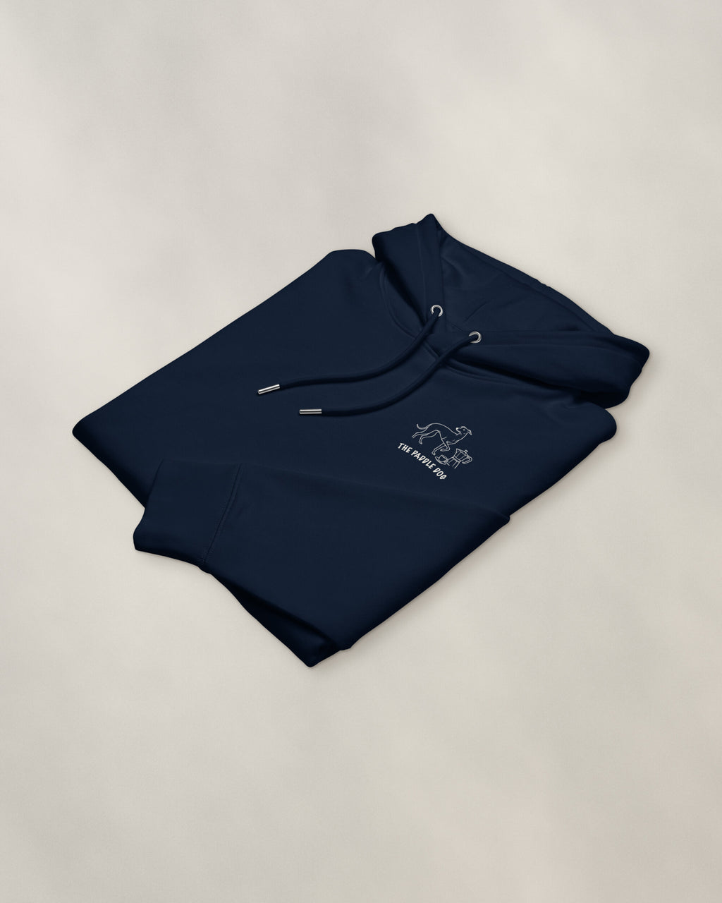 Milano Chapter Hoodie - Navy, folded, the crest on the chest