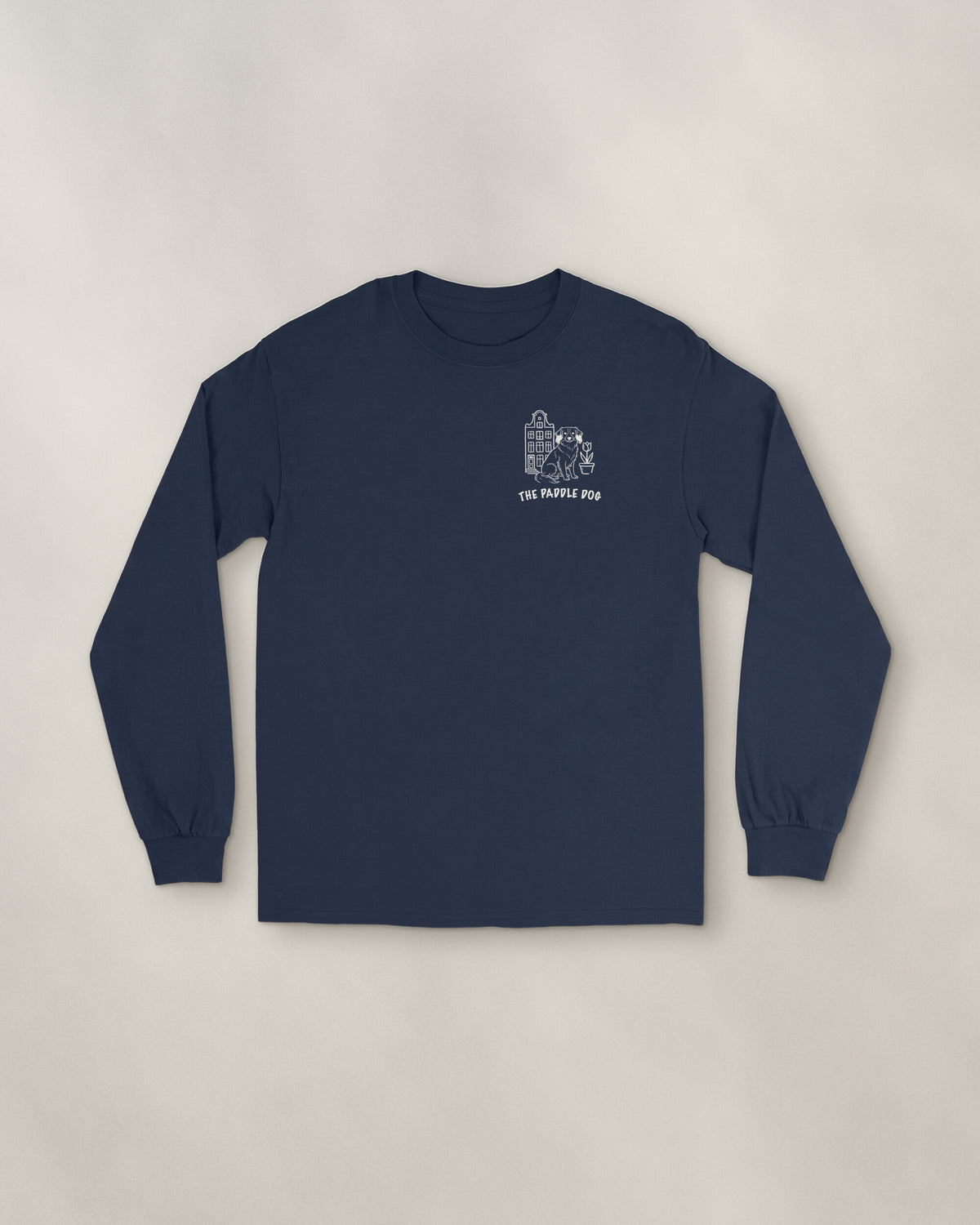 Amsterdam Chapter Long Sleeve - Navy, front: the Amsterdam crest on the left chest, 9 cm