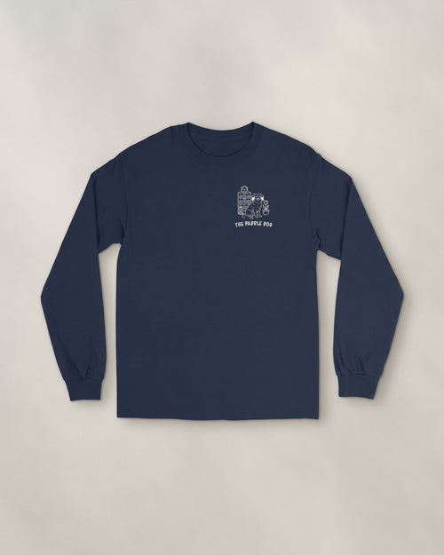 Amsterdam Chapter Long Sleeve - Navy, front: the Amsterdam crest on the left chest, 9 cm