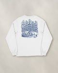 Amsterdam Chapter Long Sleeve - White, back: the canal in navy ink, 30 cm wide
