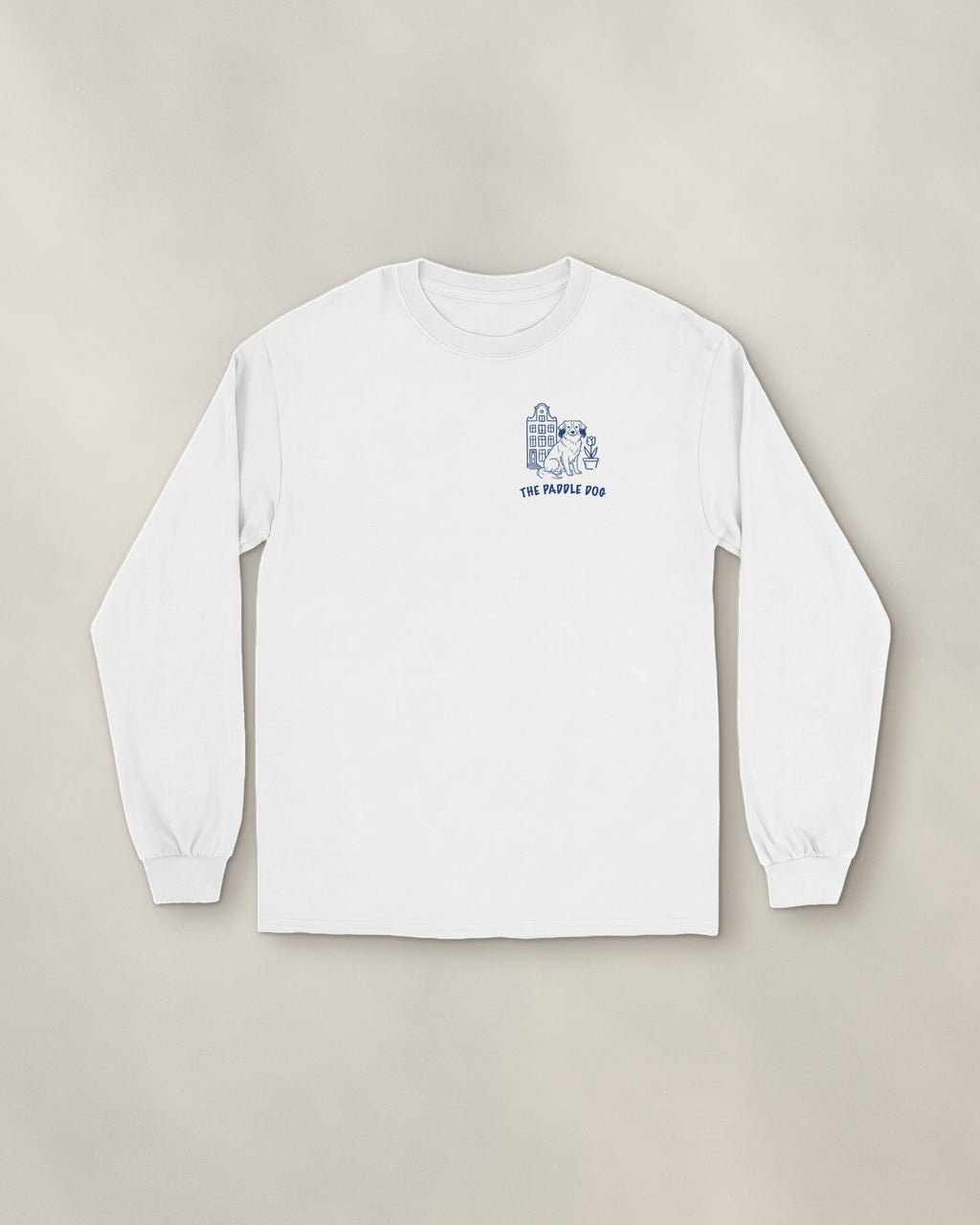 Amsterdam Chapter Long Sleeve - White, front: the Amsterdam crest on the left chest, 9 cm