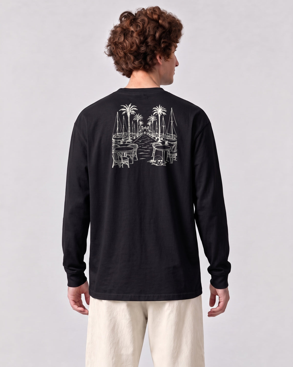 Marbella Chapter Long Sleeve - Black on a model, from behind