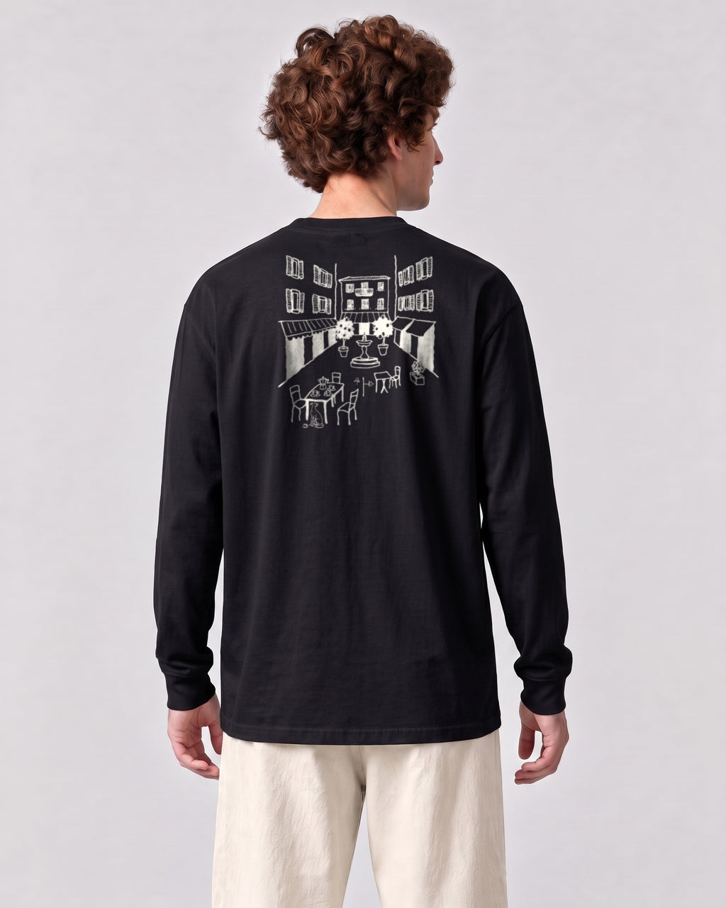 Milano Chapter Long Sleeve - Black on a model, from behind