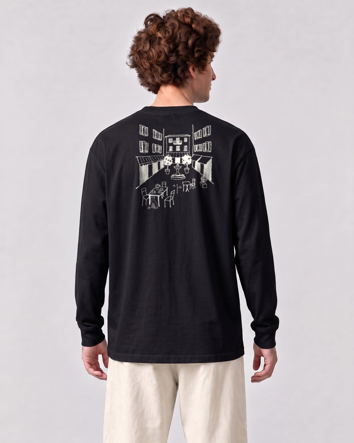 Milano Chapter Long Sleeve - Black on a model, from behind