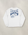 Milano Chapter Long Sleeve - White, back: the piazza in navy ink, 30 cm wide