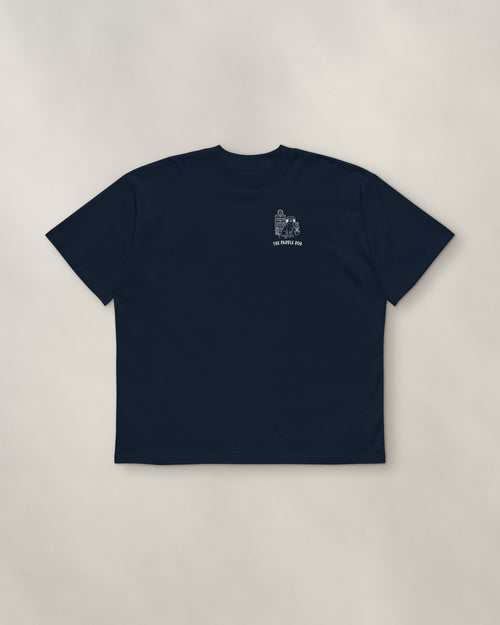 Amsterdam Chapter Tee - Navy, front: the Amsterdam crest on the left chest, 9 cm