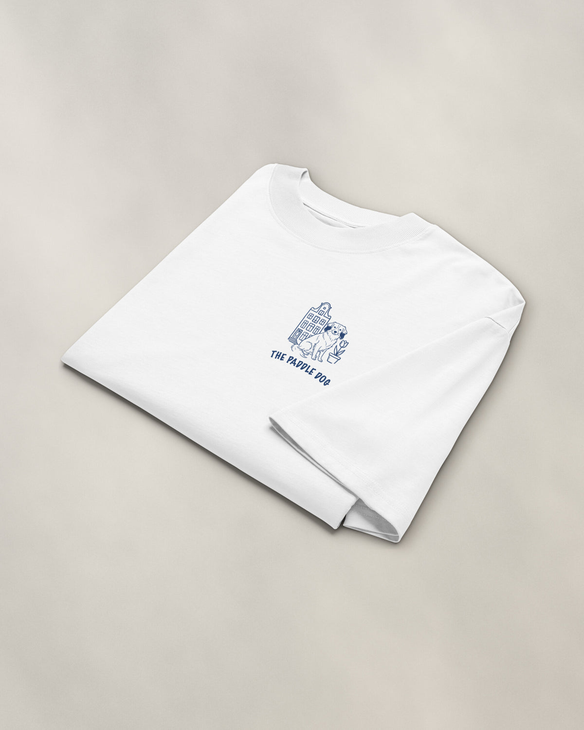 Amsterdam Chapter Tee - White, folded, the crest on the chest