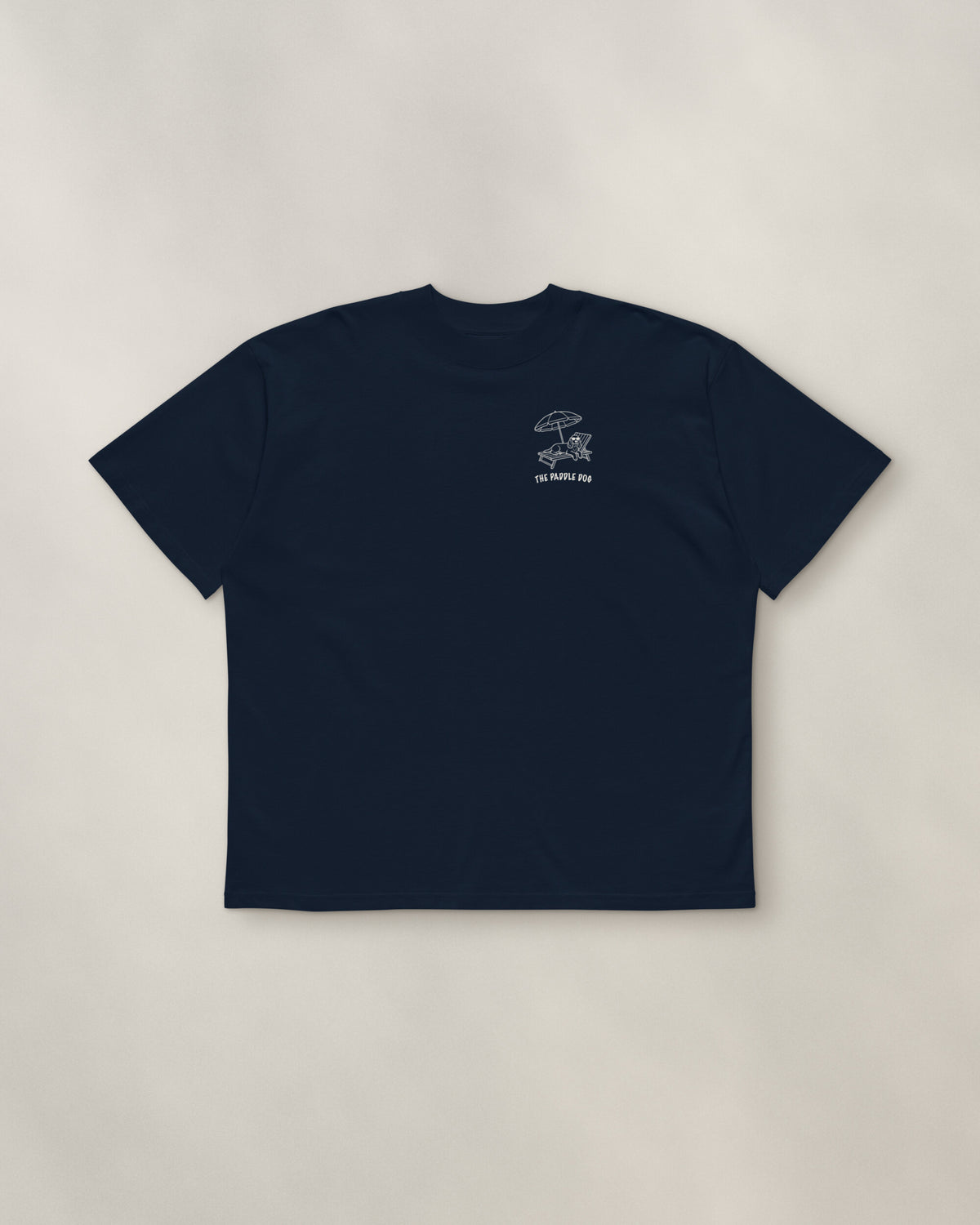 Marbella Chapter Tee - Navy, front: the Marbella crest on the left chest, 9 cm