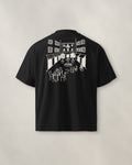 Milano Chapter Tee - Black, back: the piazza in cream ink, 30 cm wide