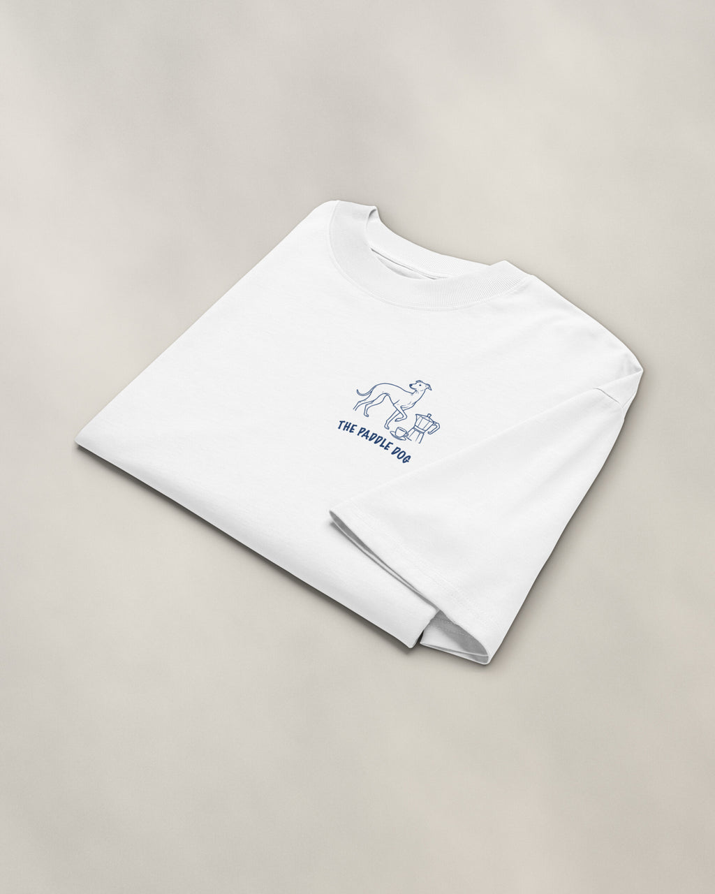 Milano Chapter Tee - White, folded, the crest on the chest