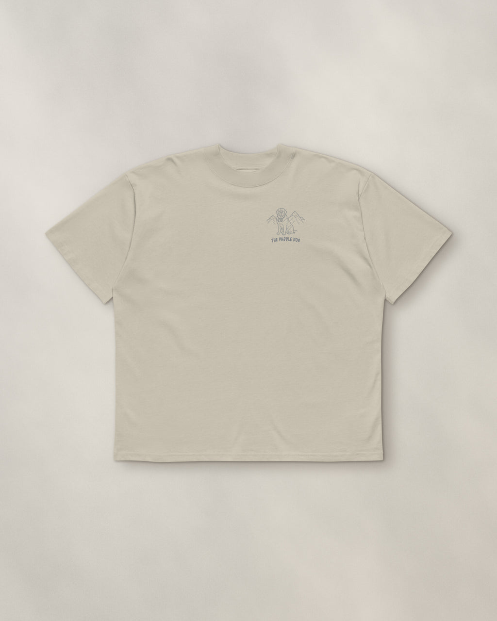 St Moritz Chapter Tee - Stone, front: the St Moritz crest on the left chest, 9 cm